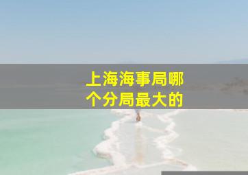 上海海事局哪个分局最大的