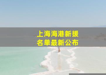 上海海港新援名单最新公布