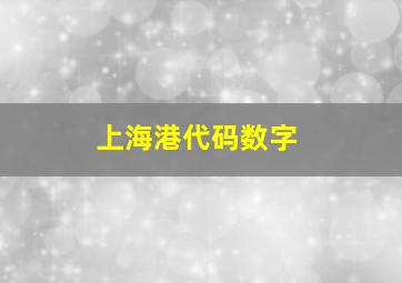 上海港代码数字