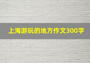 上海游玩的地方作文300字