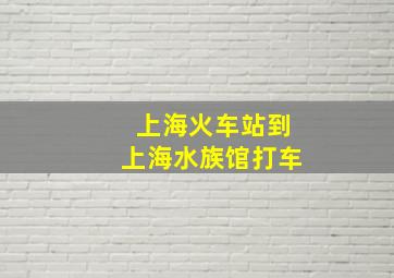 上海火车站到上海水族馆打车