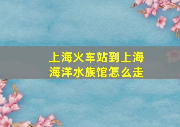 上海火车站到上海海洋水族馆怎么走