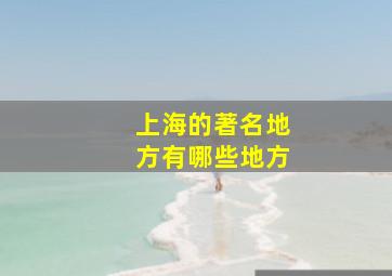 上海的著名地方有哪些地方