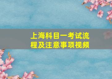 上海科目一考试流程及注意事项视频