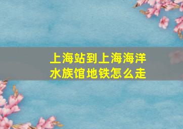 上海站到上海海洋水族馆地铁怎么走