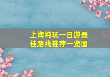 上海纯玩一日游最佳路线推荐一览图