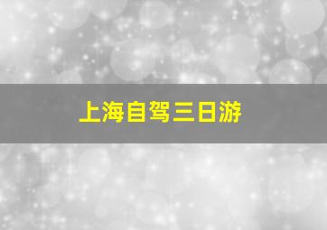 上海自驾三日游