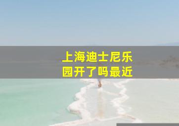 上海迪士尼乐园开了吗最近