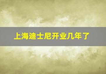 上海迪士尼开业几年了