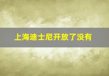 上海迪士尼开放了没有