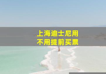 上海迪士尼用不用提前买票