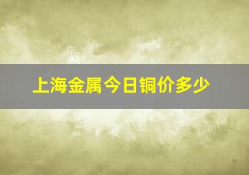 上海金属今日铜价多少