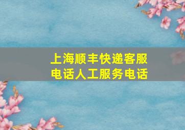 上海顺丰快递客服电话人工服务电话