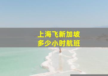 上海飞新加坡多少小时航班