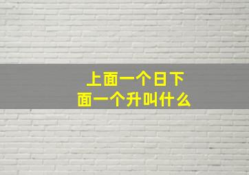 上面一个日下面一个升叫什么