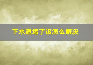 下水道堵了该怎么解决