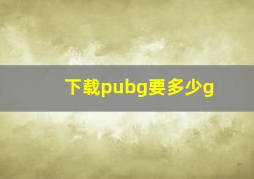 下载pubg要多少g