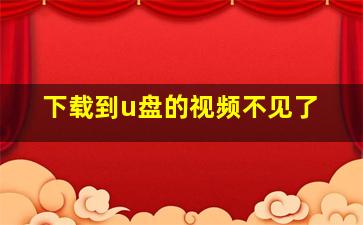 下载到u盘的视频不见了