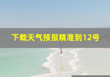 下载天气预报精准到12号