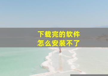 下载完的软件怎么安装不了