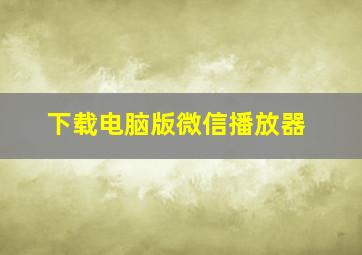 下载电脑版微信播放器