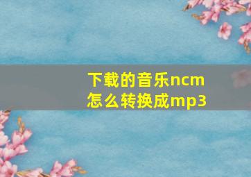 下载的音乐ncm怎么转换成mp3