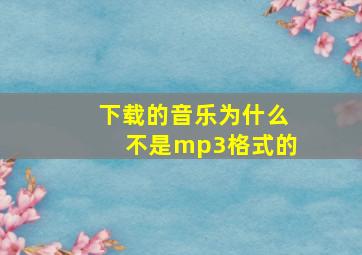 下载的音乐为什么不是mp3格式的