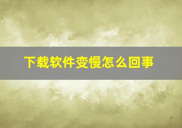 下载软件变慢怎么回事