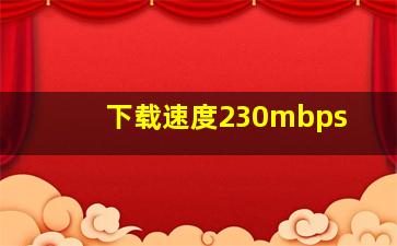 下载速度230mbps