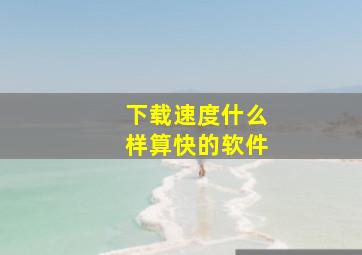 下载速度什么样算快的软件