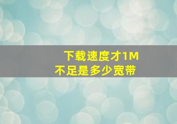 下载速度才1M不足是多少宽带