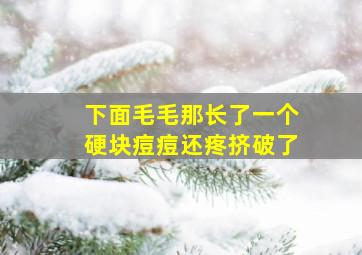 下面毛毛那长了一个硬块痘痘还疼挤破了