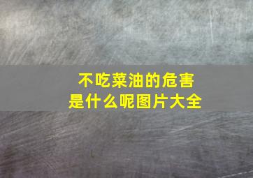 不吃菜油的危害是什么呢图片大全