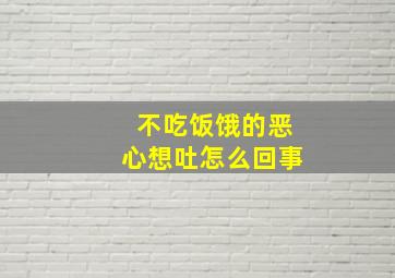 不吃饭饿的恶心想吐怎么回事