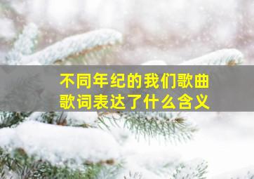 不同年纪的我们歌曲歌词表达了什么含义