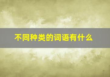 不同种类的词语有什么