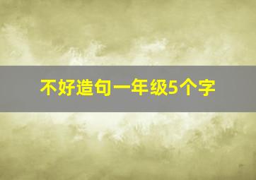 不好造句一年级5个字