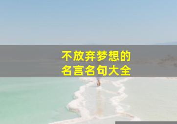 不放弃梦想的名言名句大全