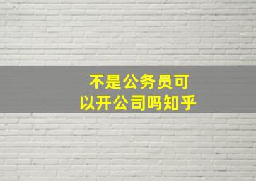 不是公务员可以开公司吗知乎