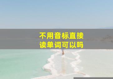 不用音标直接读单词可以吗