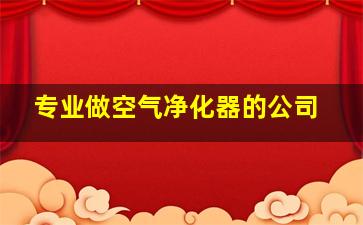 专业做空气净化器的公司