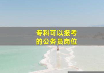 专科可以报考的公务员岗位