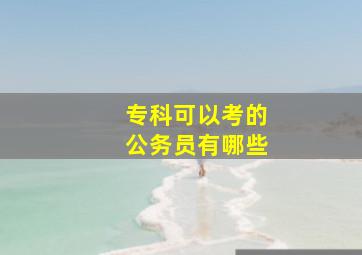 专科可以考的公务员有哪些