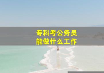 专科考公务员能做什么工作