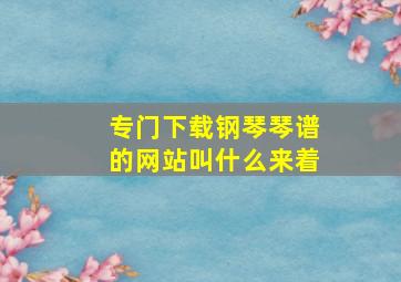 专门下载钢琴琴谱的网站叫什么来着