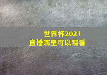 世界杯2021直播哪里可以观看