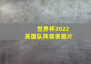 世界杯2022英国队阵容表图片