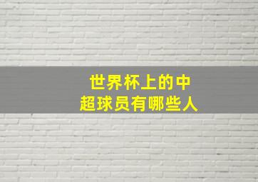 世界杯上的中超球员有哪些人