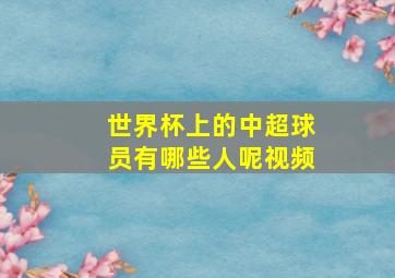 世界杯上的中超球员有哪些人呢视频