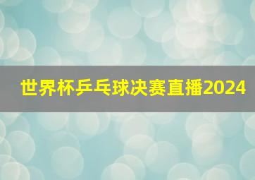 世界杯乒乓球决赛直播2024